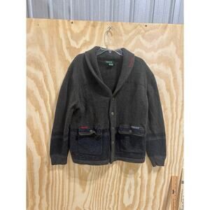 Orvis Men’s XL 100% Extra Fine Merino Wool Cardigan Sweater Shawl Collar